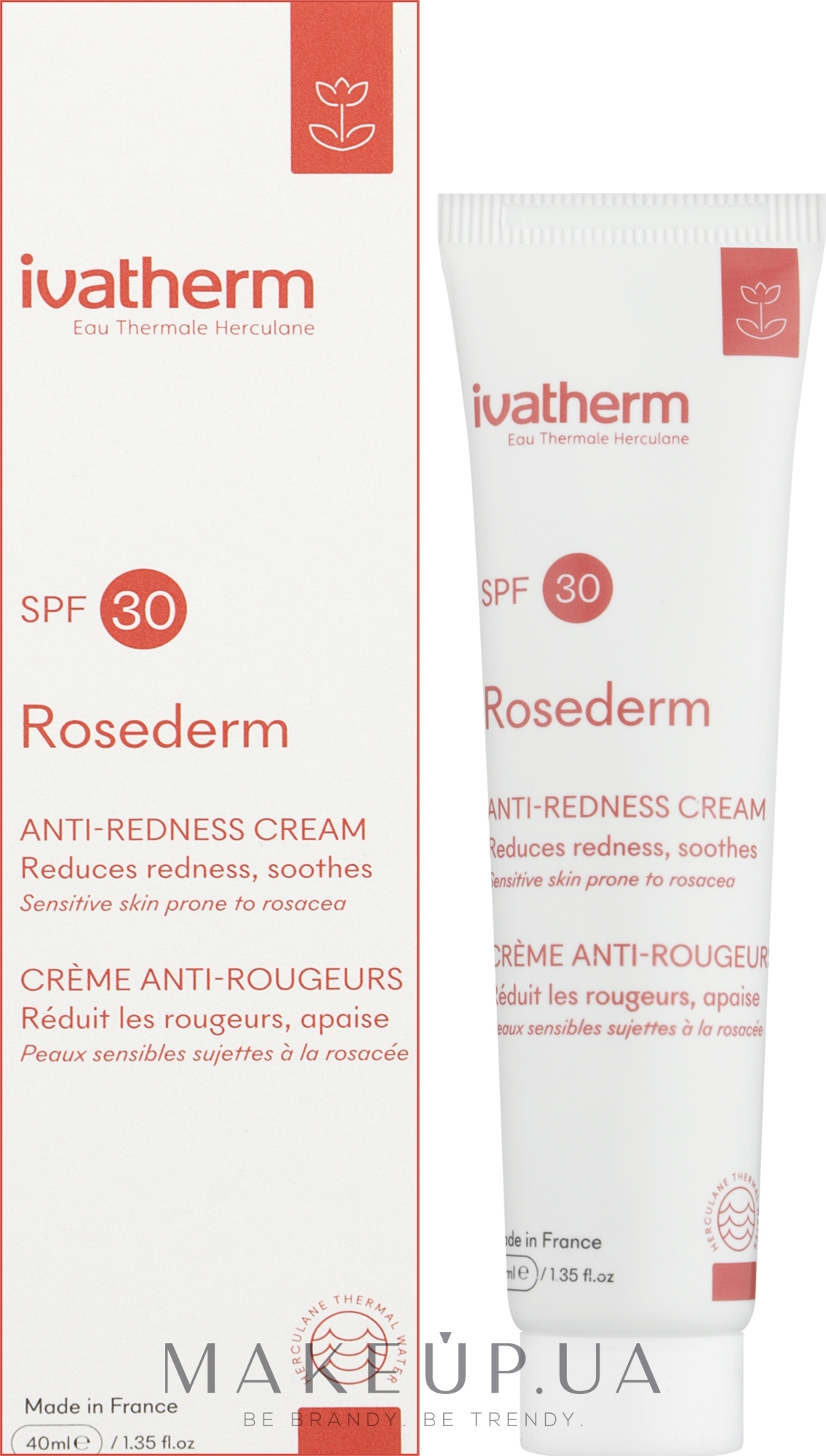 Rosederm крем для шкіри схильної до почервоніннь з SPF 30 - Ivatherm Rosederm Cream SPF30 — фото 40ml