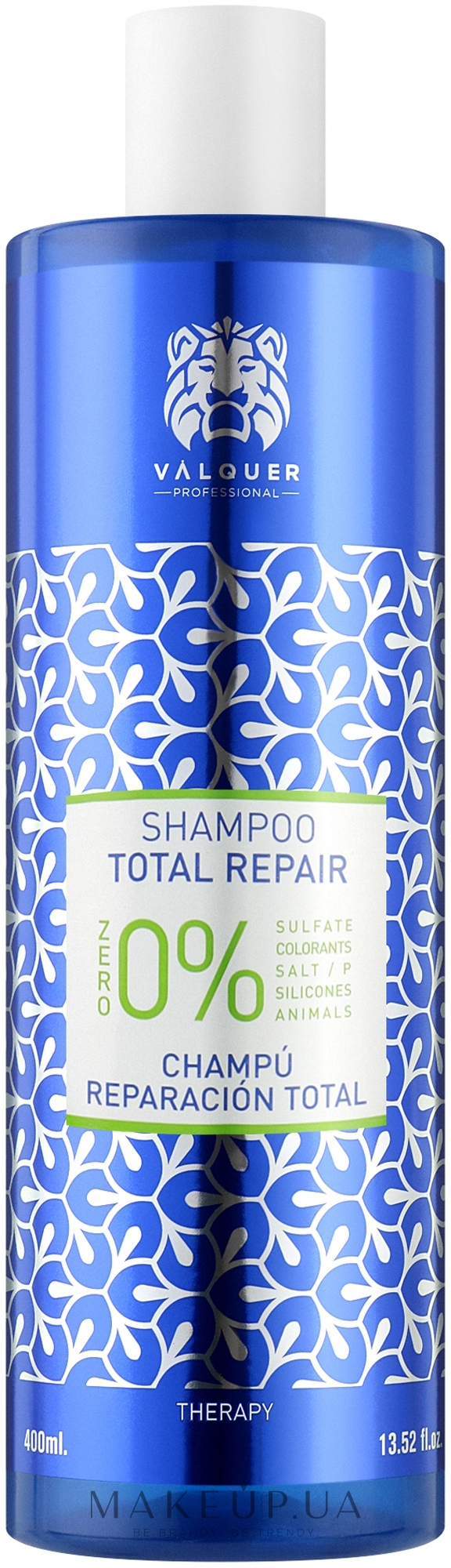 Шампунь для волосся - Valquer Total Repair Zero 0% Shampoo — фото 400ml