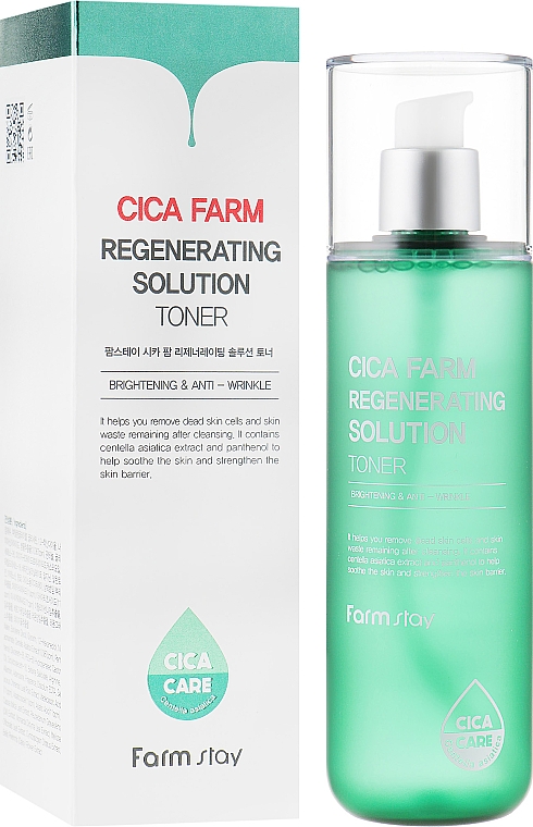 Тонер для обличчя з центелою - FarmStay Cica Farm Regenerating Solution Toner