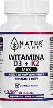 Витамин D3 + K2, в таблетках - NaturPlanet Vitamin D3 + K2 Max 4000IU + 200 mcg — фото N1