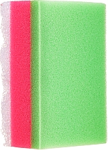 Духи, Парфюмерия, косметика Прямоугольная губка для ванны, зелено-розовая - Ewimark