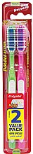 Зубна щітка, зелена + рожева - Colgate Double Action Medium Toothbrushes — фото N1