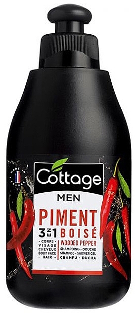 Гель-шампунь для душу "Листя перцю" - Cottage Men Wooded Pepper Shampoo-Shower Gel — фото N1