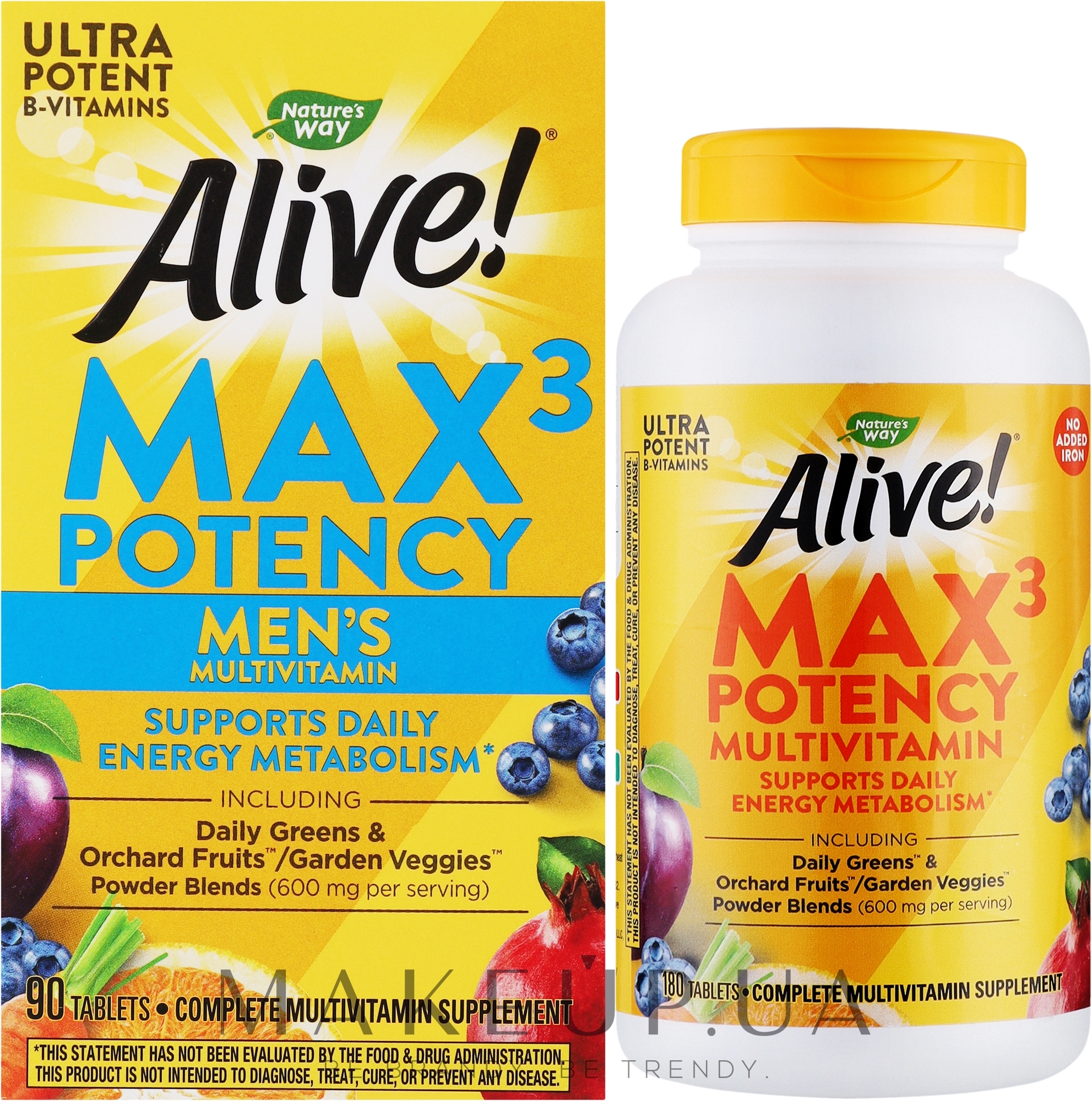 Мультивітаміни для чоловіків - Nature’s Way Alive! Max3 Potency Men’s Multivitamin — фото 90шт
