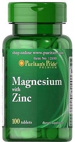 Пищевая добавка "Магний с цинком" - Puritan's Pride Magnesium With Zinc — фото N1