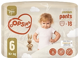 Подгузники-трусики "Oopsies", размер 6, 16+ кг, 18 шт. - Grite Oopsies Premium Pants  — фото N1