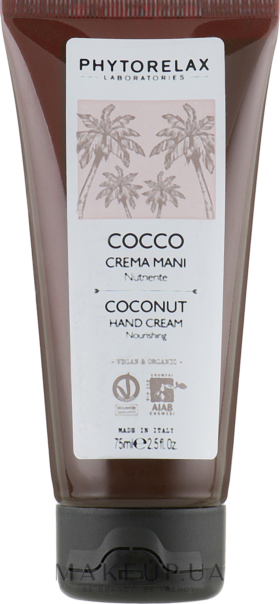 Крем для рук поживний COCONUT Vegan&Organic PhL - Phytorelax Laboratories Coconut Hand Cream — фото 75ml