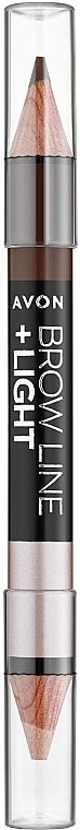 Карандаш для бровей и хайлайтер - Avon Brow Line + Light Duo Pencil — фото N1