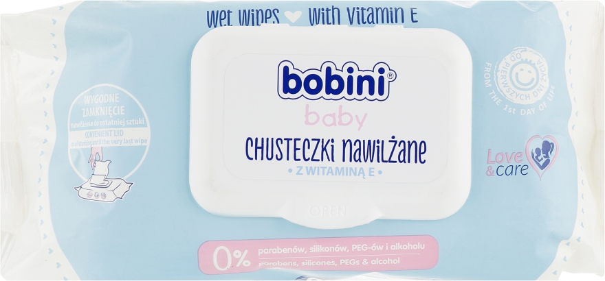 Дитячі серветки з вітаміном Е - Bobini — фото N1