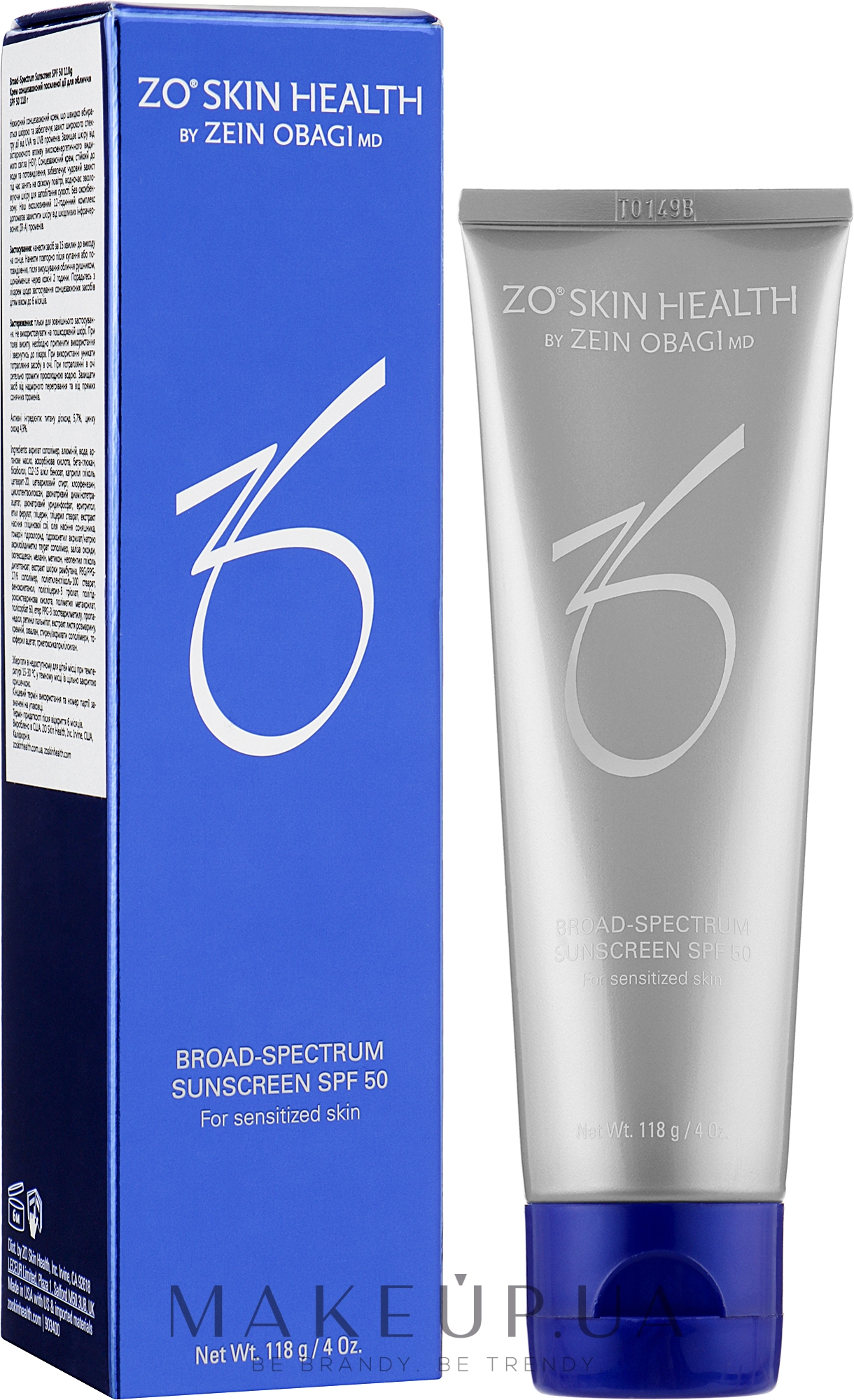 Солнцезащитный крем для лица - Zein Obagi Broad Spectrum Sunscreen SPF 50 — фото 118g