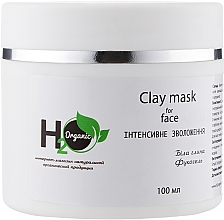 Крем-маска з білою глиною "Зволоження" - H2organic Clay Mask For Face — фото N1