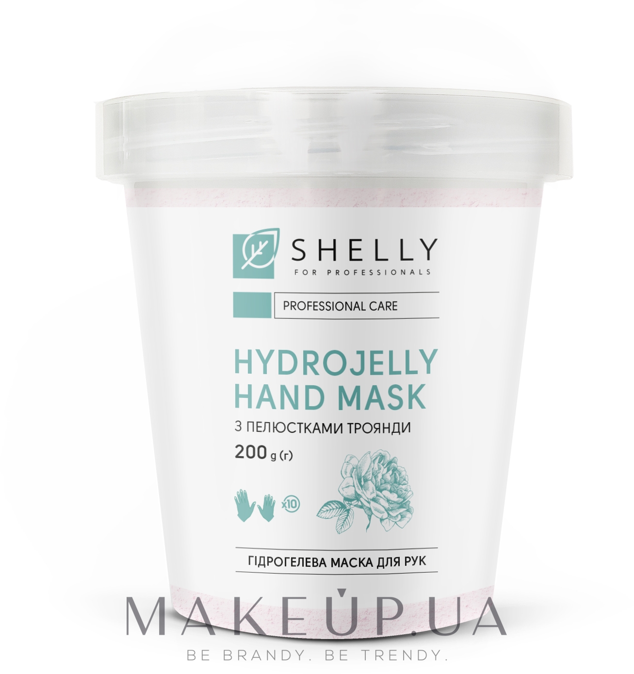 Гідрогелева маска для рук з пелюстками троянди - Shelly Professional Hydrojelly Hand Mask — фото 200g