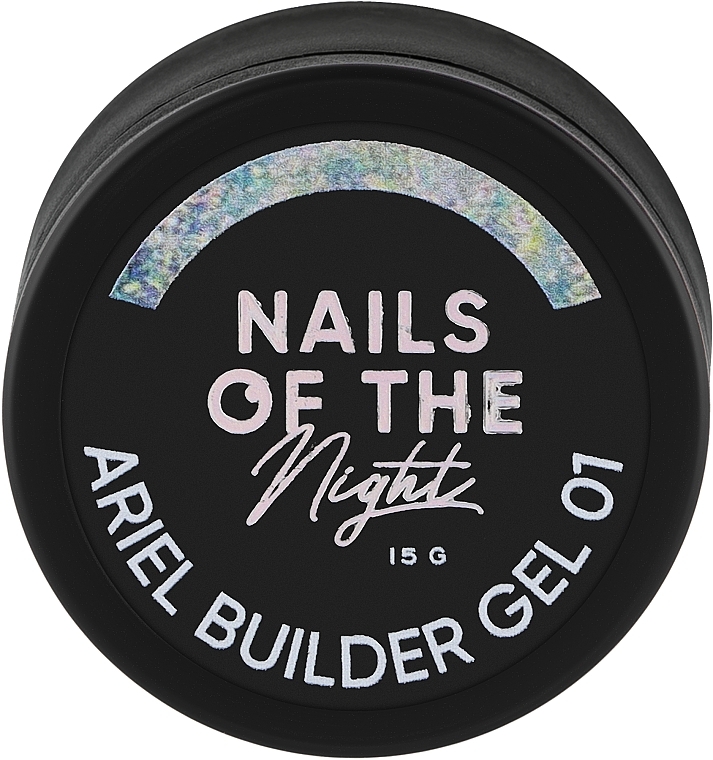 Светоотражающий строительный гель для ногтей с разноцветными хлопьями - Nails Of The Night Reflective Ariel Builder Gel — фото N1