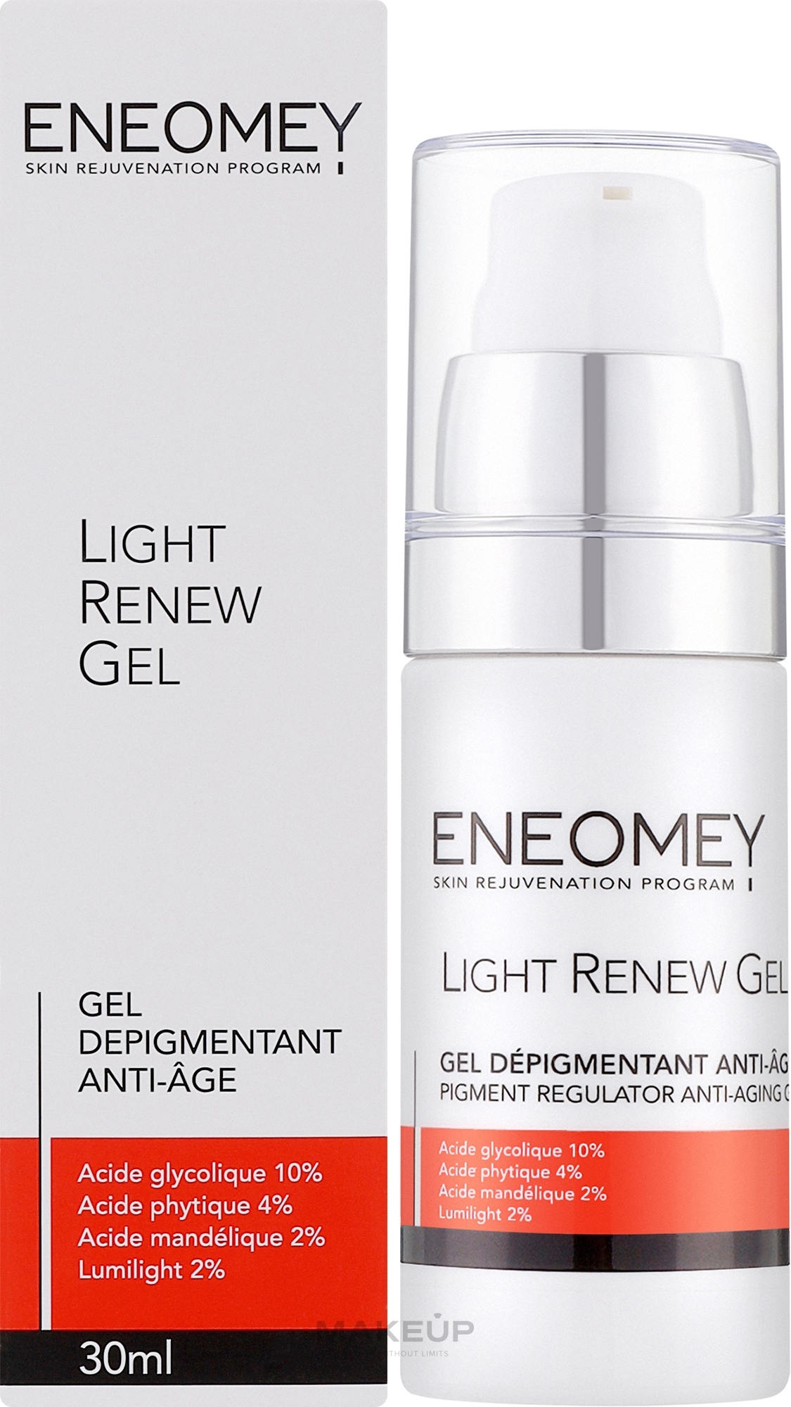 Омолоджувальний гель для обличчя "Регулятор пігментації" - Eneomey Light Renew Gel — фото 30ml