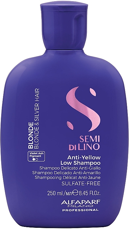 Шампунь для светлых и обесцвеченных волос - AlfaParf Milano Semi Di Lino Blonde Anti-Yellow Low Shampoo — фото N1