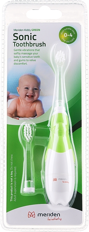 Електрична зубна щітка для дітей 1-4 років, зелена - Meriden Kiddy Sonic Green — фото N1