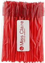 Одноразовые щеточки для ресниц и бровей, красные - Miss Claire — фото N1