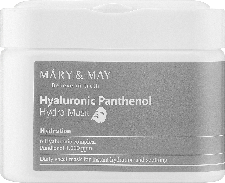 Тканинні маски з гіалуроновою кислотою та пантенолом - Mary & May Hyaluronic Panthenol Hydra Mask — фото N1