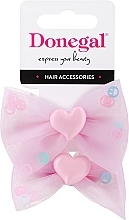 Парфумерія, косметика Набір резинок для волосся FA-5602, 2 шт, світло-рожеві бантики - Donegal