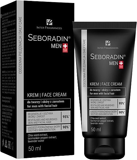 Крем для обличчя для чоловіків з рослинністю на обличчі - Seboradin Men Face Cream For Men With Facial Hair — фото N1