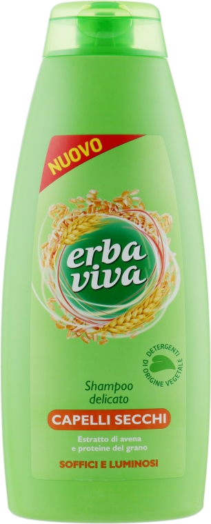 Шампунь з екстрактом вівса та протеїнами пшениці для сухого волосся  - Erba Viva Hair Shampoo