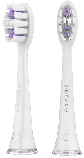Сменная насадка для зубной щетки, 2 шт. - Seysso Carbon Daily Brush Heads White — фото N1