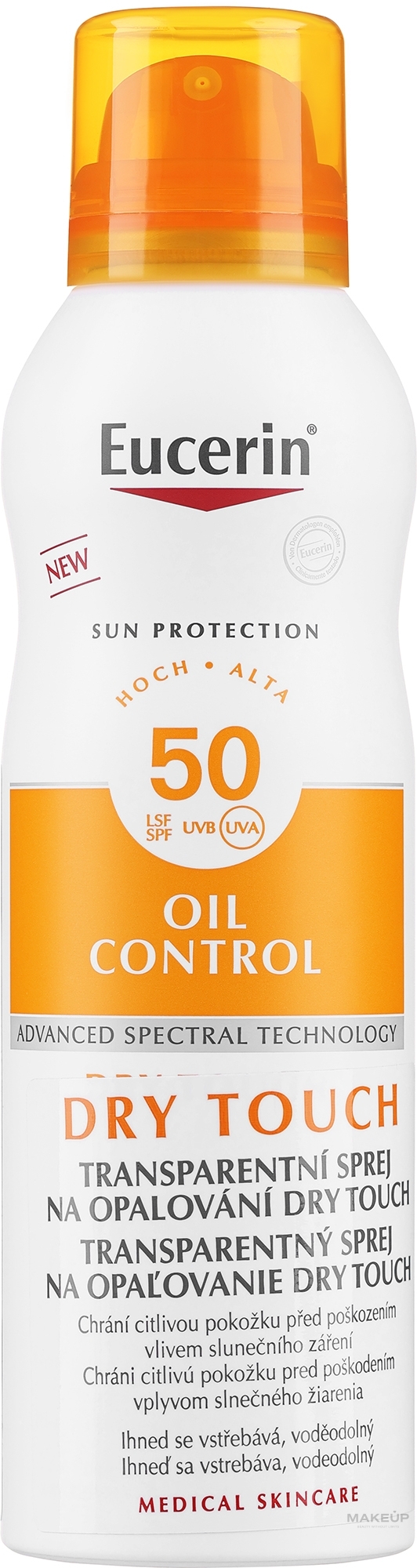 Сонцезахисний спрей для тіла - Eucerin Sun Protection Transparent Sun Spray Dry Touch SPF 50 — фото 200ml