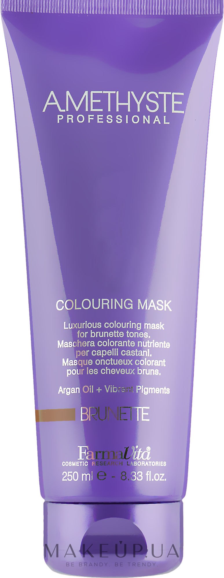 Маска для волосся, яка фарбує, для коричневих відтінків - FarmaVita Amethyste Colouring Mask Brunette — фото 250ml