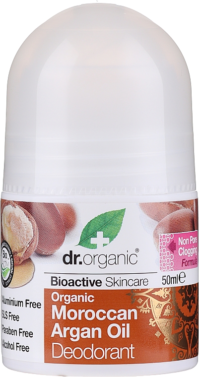 Дезодорант шариковый "Марокканское аргановое масло" - Dr.Organic Bioactive Skincare Deodorant — фото N1