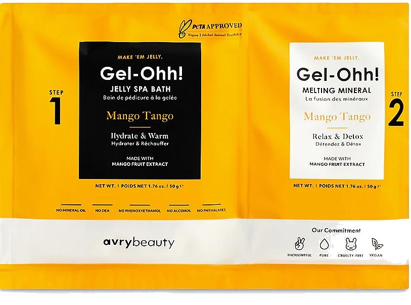 Спа для ніг "Манго танго" - Avry Beauty Gel-Ohh! Jelly Spa Pedi Bath Mango Tango — фото N1