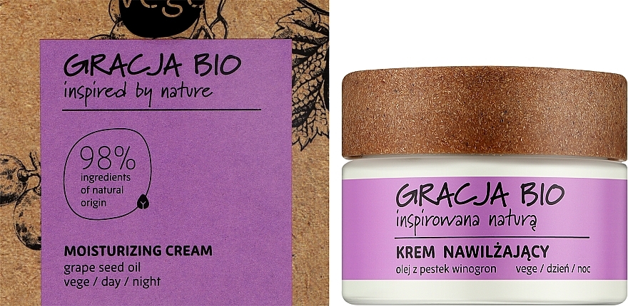 Крем для обличчя зволожувальний з олією виноградних кісточок - Gracja Bio Moisturizing Face Cream — фото N2