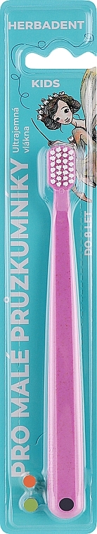 Зубна щітка дитяча, ультра м’яка, від 0-6років, рожева - Herbadent Toothbrush — фото N1