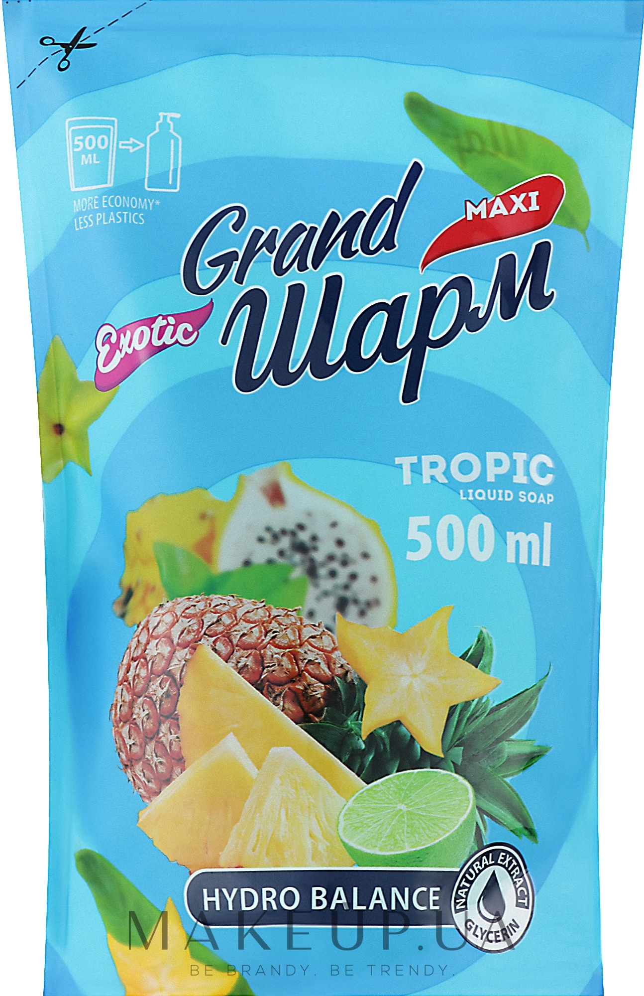 Жидкое мыло "Тропик" - Мыловаренные традиции Grand Шарм Tropic Liquid Soap (сменный блок) — фото 500ml