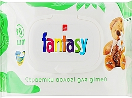 Салфетки влажные для детей с ромашкой и Д-пантенолом, 90 шт. - Fantasy Mini — фото N1
