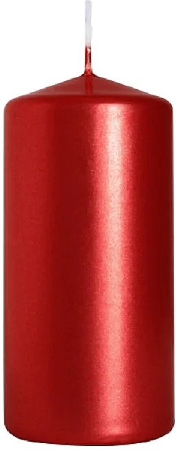 Свічка циліндрична 50x100 мм, червоний металік - Bispol — фото N1