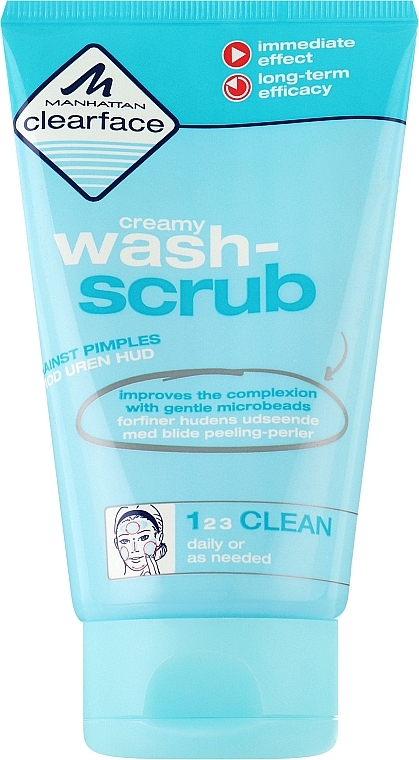 Очищающий антибактериальный гель-скраб - Manhattan Clearface Creamy Wash-Scrub — фото N1