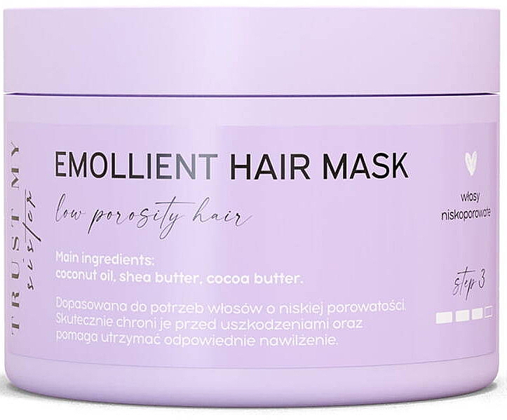 Пом'якшувальна маска для волосся з низькою пористістю - Trust My Sister Low Porosity Hair Emollient Mask — фото N1
