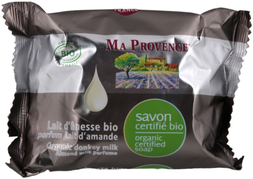 Біо-органічне мило з молоком ослиці і ароматом мигдалю - Ma Provence Organic Soap — фото N1