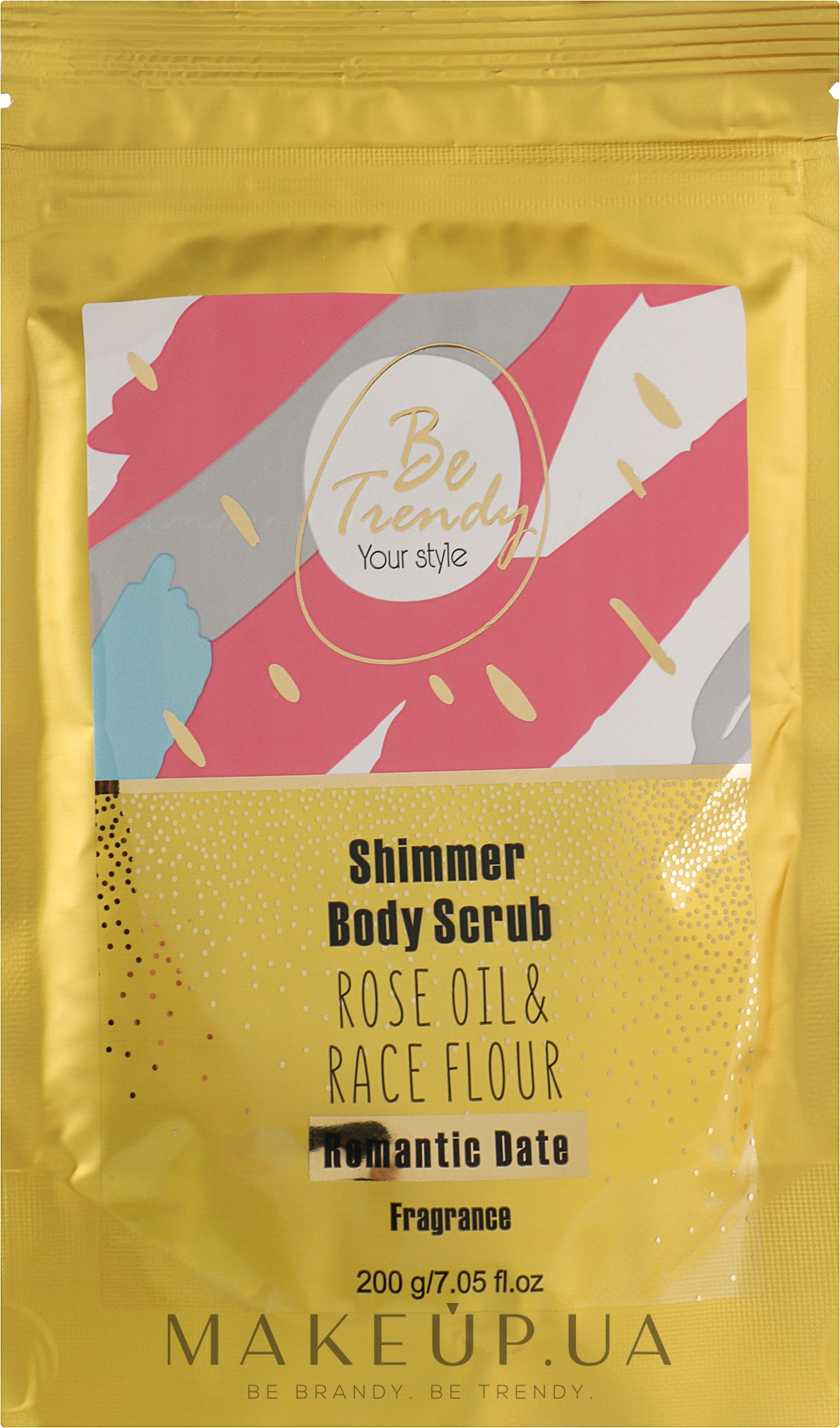 Шимер-скраб для тіла сухий - Be Trendy Shimmer Body Scrub Romantic Date — фото 200ml