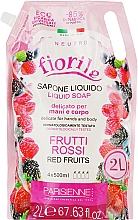 Жидкое мыло "Красные фрукты" - Parisienne Italia Fiorile Red Fruits Liquid Soap (дой-пак) — фото N1