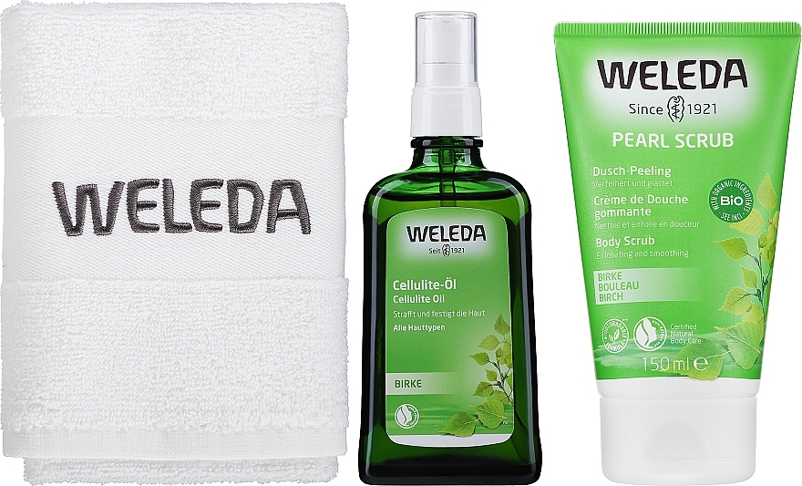 Набор - Weleda Happy Skin (b/peel/150ml + b/oil/100ml + towel) — фото N1