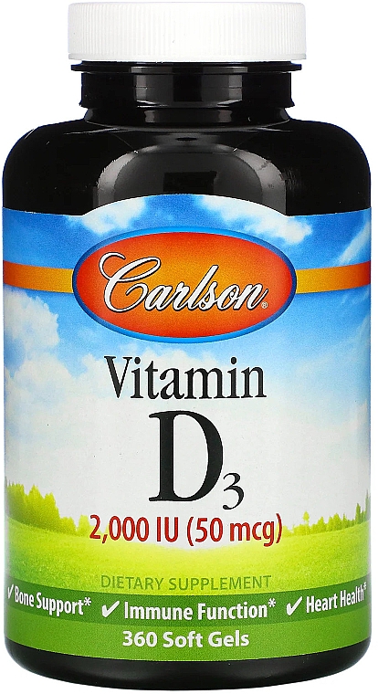 Витамин D3, 2000мг - Carlson Labs Vitamin D3 — фото N3