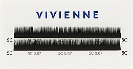 Накладні вії "Elite", чорні, 2 лінії (0,07, C, (5)) - Vivienne — фото N1