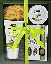 Набір - Kalliston Avocado Oil Gift Box (b/cr/50ml + body/butter/50ml + massage/soap/100g + sponge) — фото N2