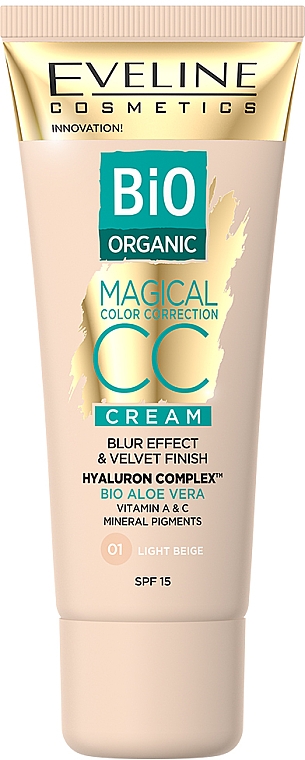 Тональный СС крем - Eveline Cosmetics Bio Organic Magical CC Cream SPF 15 — фото N1