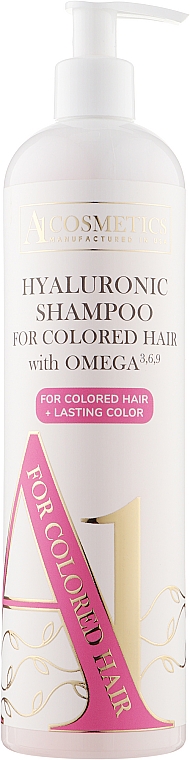 Гіалуроновий шампунь для фарбованого волосся - A1 Cosmetics For Colored Hair Hyaluronic Shampoo With Omega 3-6-9 + Lasting Color