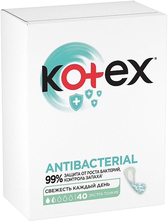 Ежедневные гигиенические прокладки "Экстра тонкие", 40шт - Kotex Antibac Extra Thin — фото N4