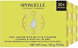 Пенная многоразовая губка для ног - Spongelle Coconut Verbena Pedi-Buffer With Built-In Cleanser — фото N1