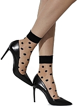 Шкарпетки жіночі з візерунком, 20 Den, naturel/nero - Knittex Dots — фото N1