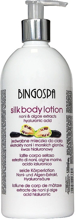 Шовуковий лосьйон для тіла, з екстрактами морських водоростей і ноні, оливковою олією - BingoSpa Silk Body Lotion - Extract Of Noni, Seaweed, Olive Oil